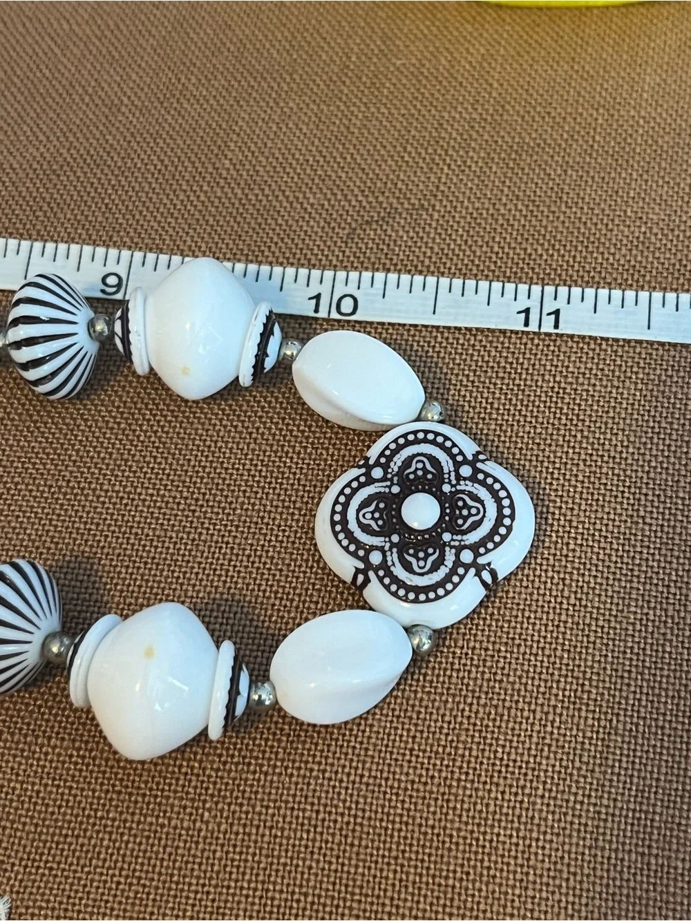 Vintage Acrylic and Porcelain Bead Necklace